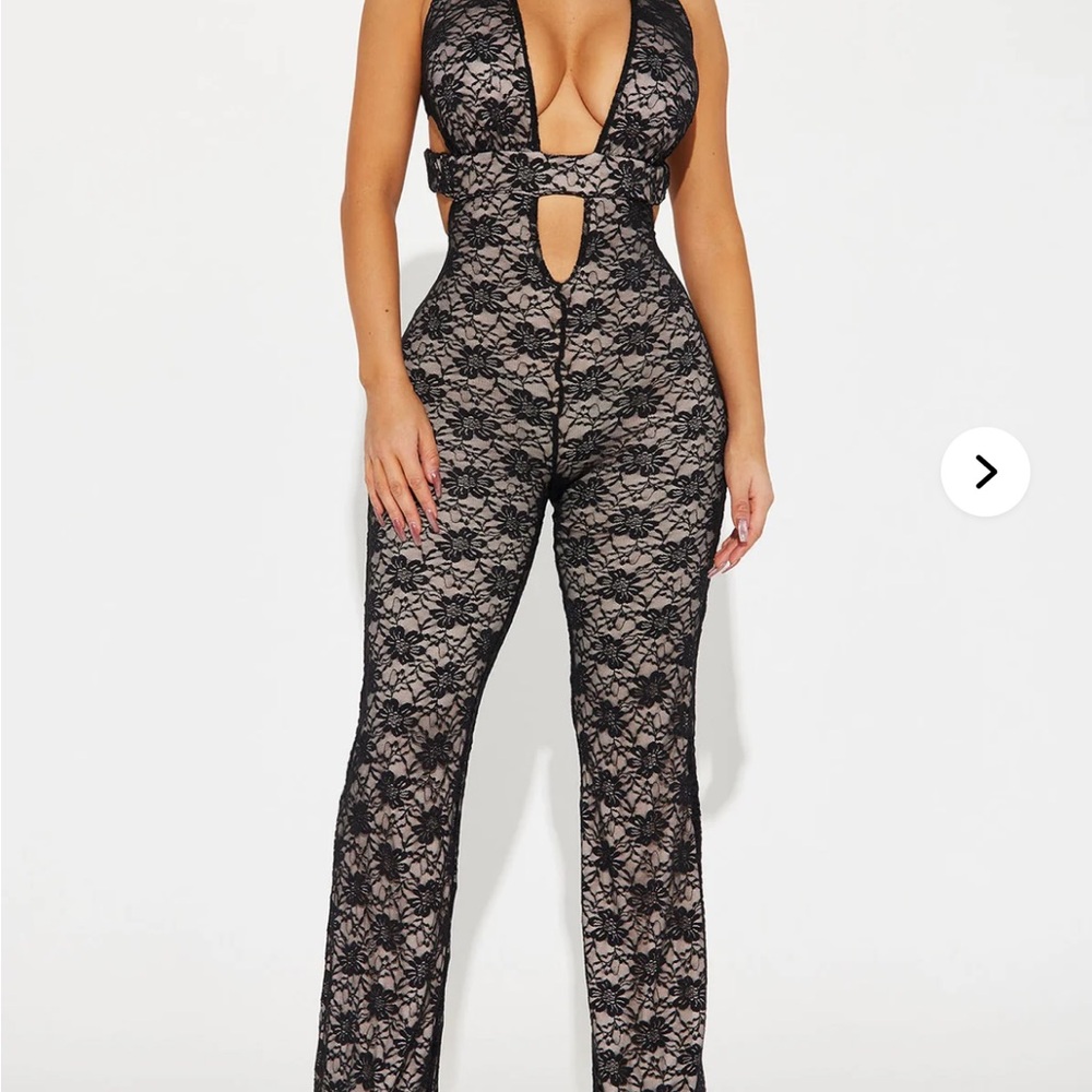 Here To Stay Lace Jumpsuit - Black Lace Cutout Jumpsuit fashion nova